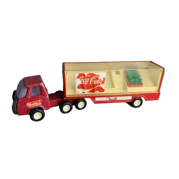 Coca-Cola Metal Tin Toy Japan Vintage Buddy L Semi-Truck Metal - Picture 1 of 12